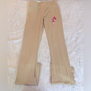 Tan mushroom cottage core flared leggings